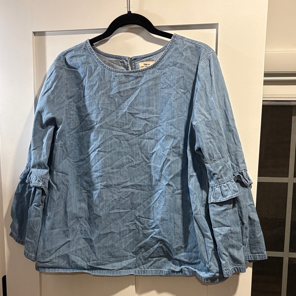 GAP Light Blue Denim Blouse